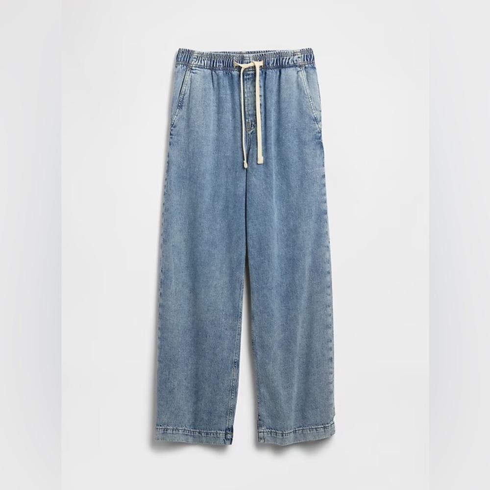 NWT! GAP Light Wash High Rise Pull-On Wide-Leg Jeans - Size Small 🩷 #805640 - Picture 7 of 10